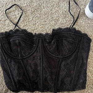 White Fox Boutique Black Lace Tank Top